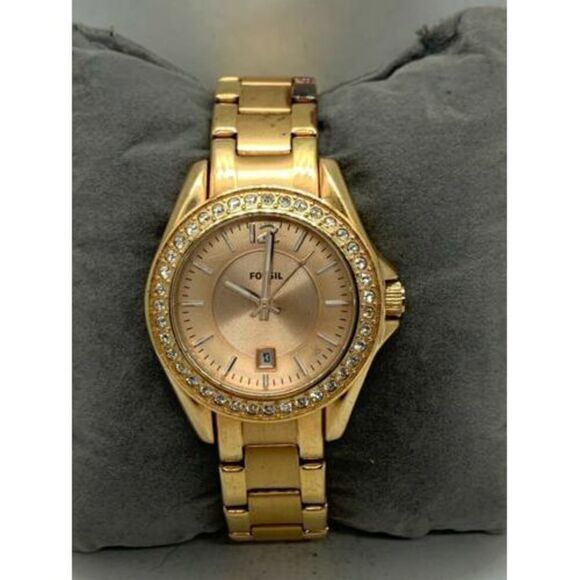 Fossil ES2889 Women's Watch Rose Gold Stainless Steel Date 30mm Case Analog D978 - Picture 2 of 9